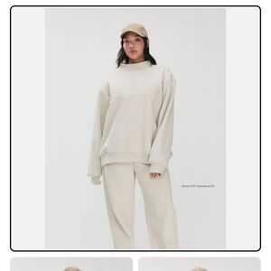 PARKE Monochrome varsity mockneck in Oat! Size L/XL NWT/NIB